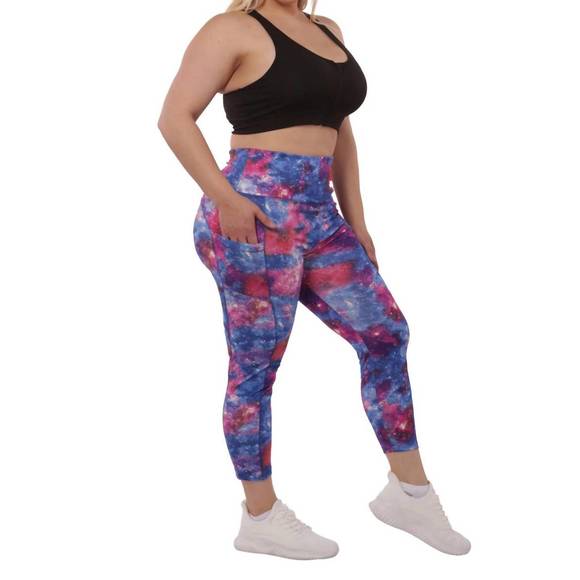 NEW SHOSHO plus size high waist tummy control sports leggings with side pockets - Picture 2 of 4